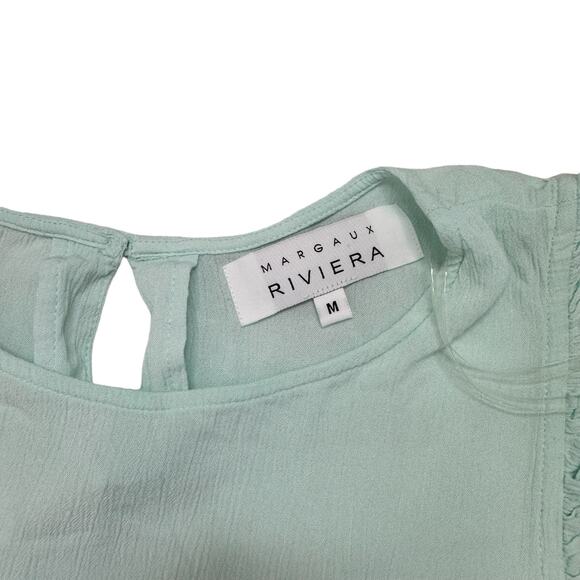 MARGAUX RIVIERA Sherbet Stripe Crinkle Viscose Midi Dress Medium Blue Yellow Pin - Picture 7 of 10